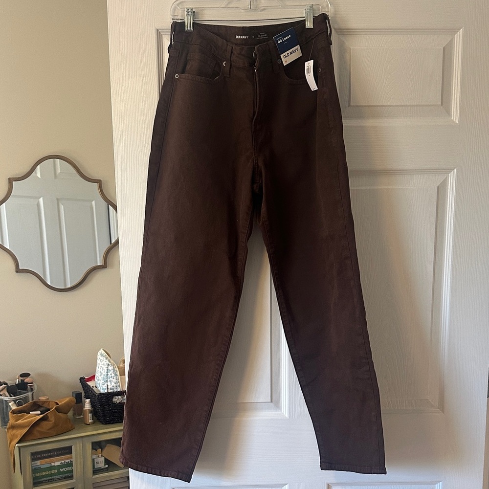 Old Navy High-Rise Brown Jeans